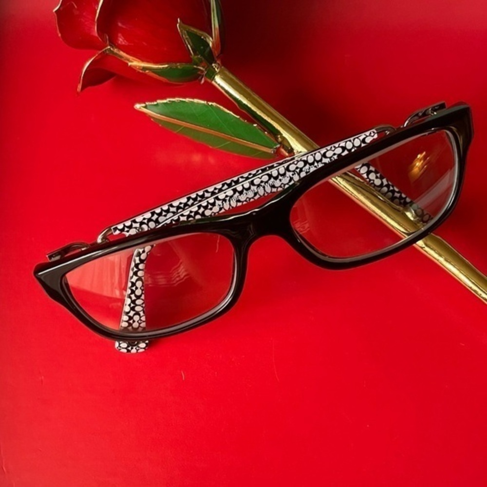 COACH GLASSES,Coach Black and White Patterned Glasses